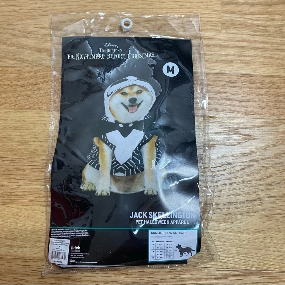 Jack Skellington Dog Costume NEW Nightmare Before Christmas Medium Halloween